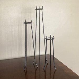 3 Metal Votive Stands